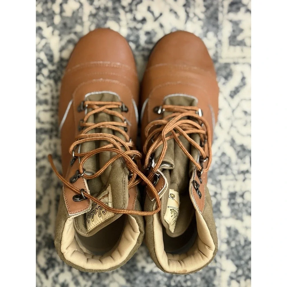 Vintage Cabelas Felt Bottom Faux Leather Wader Boots Size 10
